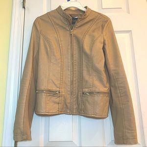 EXPRESS Faux Leather Jacket - Tan